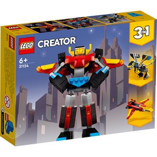 LEGO Creator 31124 3-in-1 Super-Mech Roboter, Drache Figur, Flugzeug
