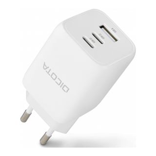 65 Watt Dicota Compact 3-Port GaN Wall Charger EU white