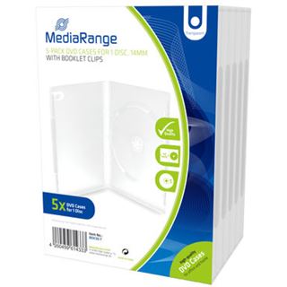 MediaRange DVD-Leerhülle für 1 Dics 14mm transparent 5pcs