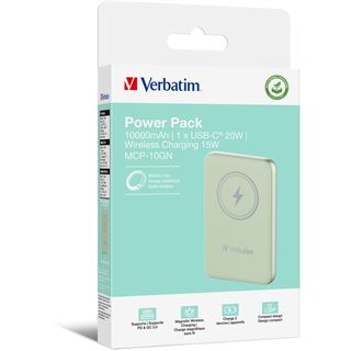10.000 mAh Verbatim MAG WIREL POWER BANK GREEN