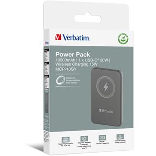 10.000 mAh Verbatim MAG WIREL POWER BANK GREY