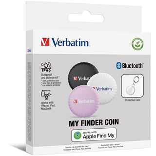 Verbatim My Finder Coin Bluetooth Tracker schwarz/wei&szlig;/pink