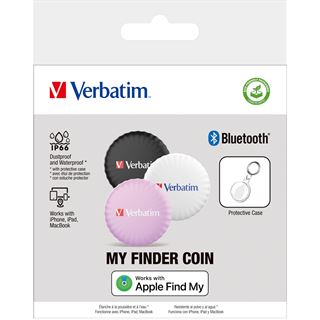 Verbatim My Finder Coin Bluetooth Tracker schwarz/wei&szlig;/pink