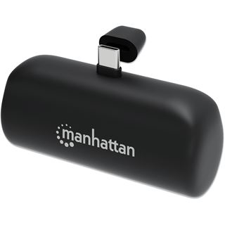 Manhattan Powerbank 5000 mAh mit integriertem USB-C-Stecker 10W zur