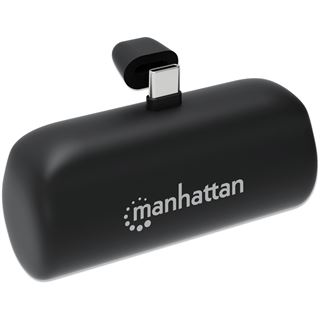 Manhattan Powerbank 5000 mAh mit integriertem USB-C-Stecker 10W zur