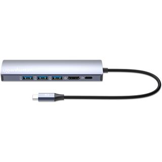 Manhattan 6-in-1 4K USB-C Dockingstation 1xHDMI 3xUSB 5 Gb/s