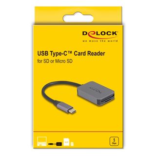 Delock USB Type-C Card Reader im Aluminium Gehäuse für SD