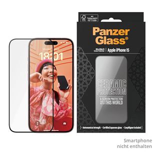 PanzerGlass Ceramic Protection f&uuml;r iPhone 15 Ultra-Wide Fit w.