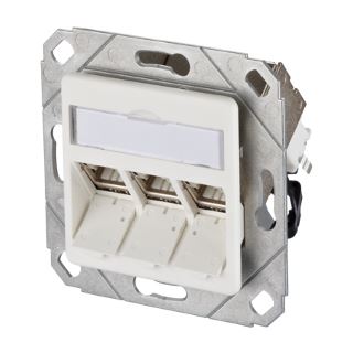 Metz Connect Anschlussdose ISO/IEC Cat.6A Modul 3 Port 270°M UPk