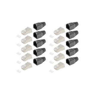 ShiverPeaks Netzwerkstecker (VE 10) Cat.5e/Cat.6 RJ45 schw.