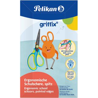 Pelikan griffix Schulschere spitz Rechtshänd. NeonFreshBlue