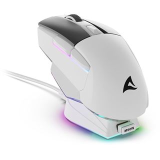 Sharkoon Skiller SGM50W 2.4 GHz und USB weiß/schwarz (kabellos)