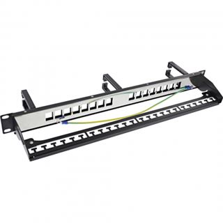 InLine Patchfeld Cat.6A 16-fach, mit 3 Bügeln, 16 Keystones,