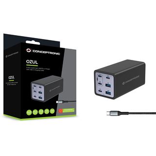 200 Watt Conceptronic Ladeger&auml;t 4Port 4xUSB-C,2xUSB-A +3-in-1 sw