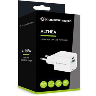 20 Watt Conceptronic Ladeger&auml;t 2Port 1xUSB-C,1xUSB-A 1.5m ws