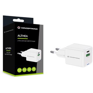 20 Watt Conceptronic Ladeger&auml;t 2Port 1xUSB-C,1xUSB-A 1.5m ws