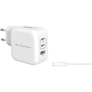 67 Watt Conceptronic Ladegerät 3Port 2xUSB-C,1xUSB-A 1.5m ws