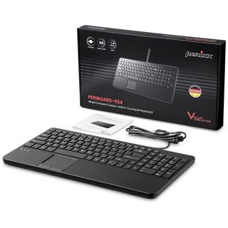 Perixx Periboard-534 mit Touchpad USB Deutsch schwarz (kabelgebunden)