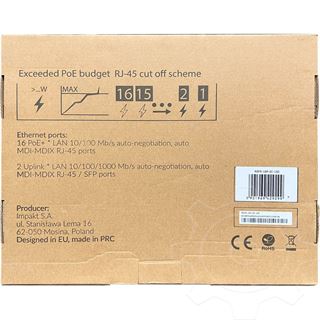 Lanberg Switch 16X 100MB DSP+/2X1GB/1XSFP Rack 19" 150W