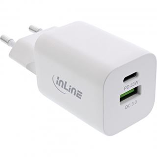 33 Watt InLine Power Delivery + Quick Charge USB Netzteil, USB-A +