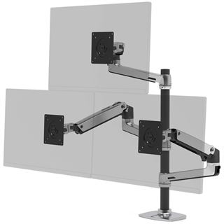 Ergotron LX DESK MOUNT FOR 3 MONITOR- POLISHED