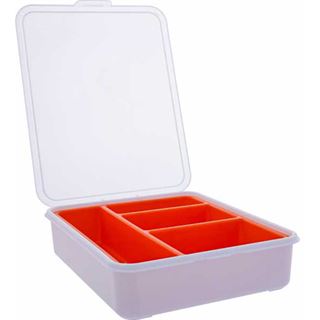 InLine Kleinteilebox, 4 Fächer, Abmessungen: 180x140x40mm, orange