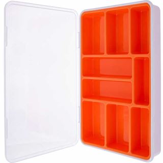 InLine Kleinteilebox, 9 Fächer, Abmessungen: 290x185x45mm, orange