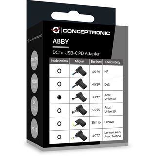 Conceptronic Adapter USB-C -> DC, Acer 5.5x1.7mm 18-20V sw