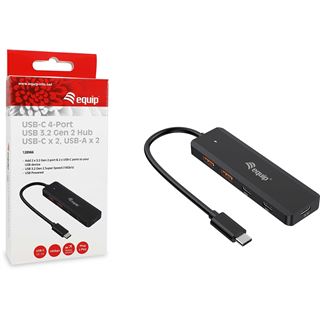 Equip USB-Hub 4-Port 3.2/C->2xUSB-C 2xUSB-A 10Gbps o.Netz.sw