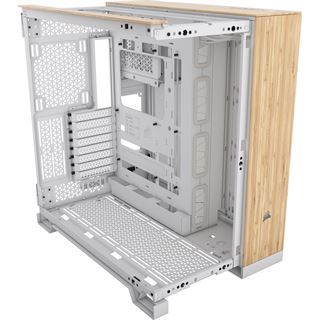 Corsair 6500X Midi Tower ohne Netzteil weiss/holz