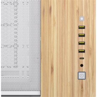Corsair 6500X Midi Tower ohne Netzteil weiss/holz