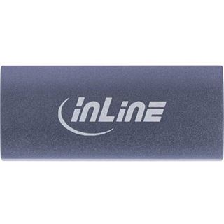 InLine USB4 Adapter, USB-C Buchse/Buchse, Aluminium, grau