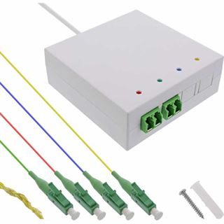 InLine FTTH Anschlussbox vorkonfektioniert 4x LC/APC 9/125&micro;m 50m