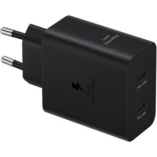 50 Watt Samsung Schnellladeger&auml;t 2xUSB-C +USB-C Kabel 1,8m schw