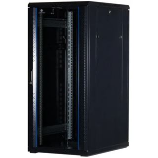 Rockstable 19" 27HE 600x800x1400 Glastür, schwarz