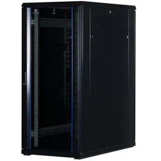 Rockstable 19" 27HE 600x800x1400 Glastür, schwarz