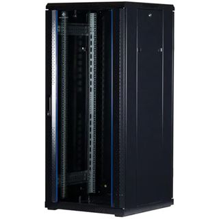 Rockstable 19" 27HE 600x800x1400 Glastür, schwarz