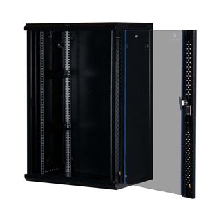 Rockstable 19" 18 HE 600x440x900 Glast&uuml;r, schwarz