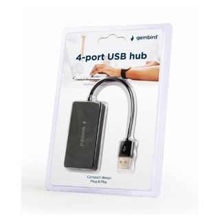 Gembird UHB-U2P4-04 Schnittstellen-Hub USB 2.0 480 Mbit/s Schwarz