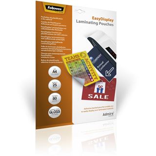 Fellowes 25 Admire EasyDisplay Laminierfolien gl&auml;nzend f&uuml;r
