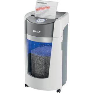 LEITZ IQ OptiMax Office Aktenvernichter mit Partikelschnitt P-5, 2 x