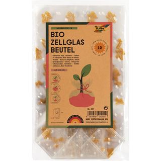 folia Zellglas-Bodenbeutel Mond und Sterne gold 11,5 x 18,5 cm 10 St.