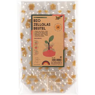 folia Zellglas-Bodenbeutel Mond und Sterne gold 14,0 x 23,0 cm 10 St.