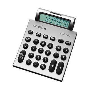 OLYMPIA LCD-308 Taschenrechner silber