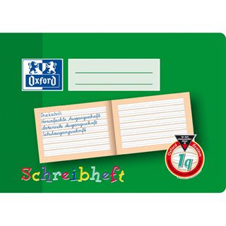 OXFORD Schreiblernheft Lineatur 1q liniert DIN A5 quer ohne Rand, 16
