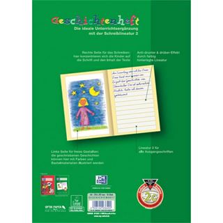 OXFORD Geschichtenheft Lineatur 2G blanko DIN A4 ohne Rand, 16 Blatt