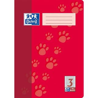 OXFORD Schulheft Lineatur 3 liniert DIN A4 ohne Rand, 16 Blatt