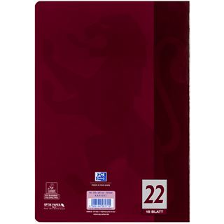 OXFORD Schulheft Lineatur 22 kariert DIN A4 ohne Rand, 16 Blatt