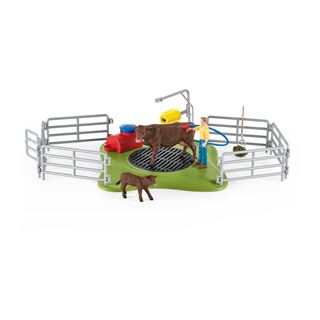 Schleich&reg; Farm World 42529 Kuh Waschstation Spielfiguren-Set