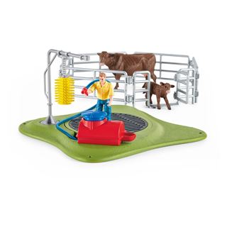 Schleich&reg; Farm World 42529 Kuh Waschstation Spielfiguren-Set